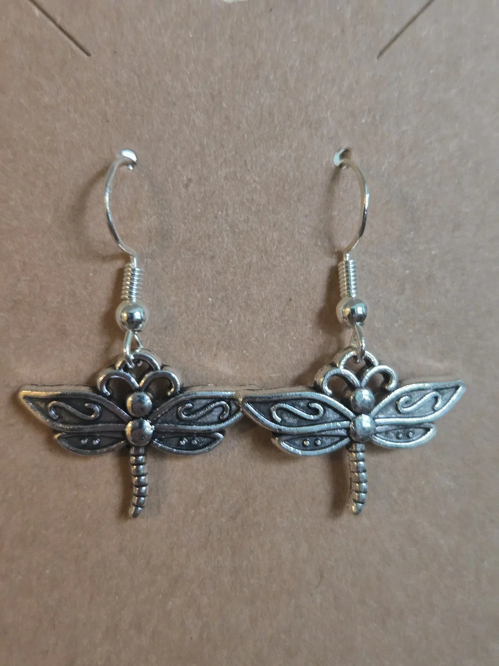 Handmade Silver Dragonfly Dangle Earrings - Women's Jewelry